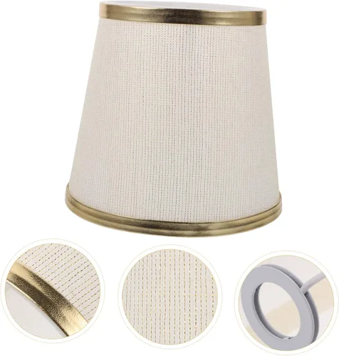 Miniatura 2 de Housoutil Cubierta de lámpara de mesa cubierta de luz de tela para decoración del hogar E14 Socket estilo simple lámpara accesorio
