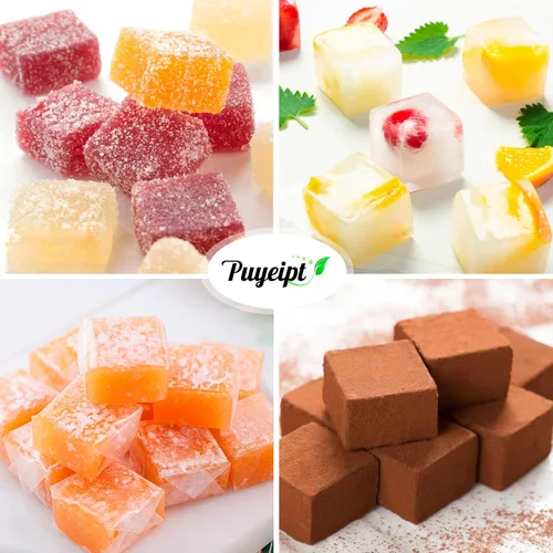 Miniatura 7 de Puyeipt Paquete de 2 moldes cuadrados de silicona para chocolate, moldes de caramelo de 40 cavidades, mini moldes para cubitos de hielo