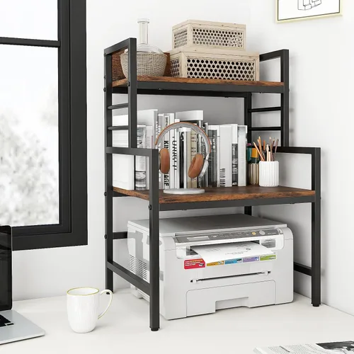 Miniatura 6 de Giantex Soporte de Microondas de 3 Niveles, Estante para Horno de Microondas que Ahorra Espacio con 2 Estantes Abiertos y Marco de Metal Resistente