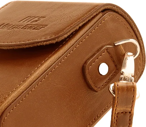 Miniatura 6 de MegaGear MG768 Funda de piel para cámara con correa, compatible con Canon PowerShot G7 X Mark III, G7 X Mark II, G7 X - Marrón claro