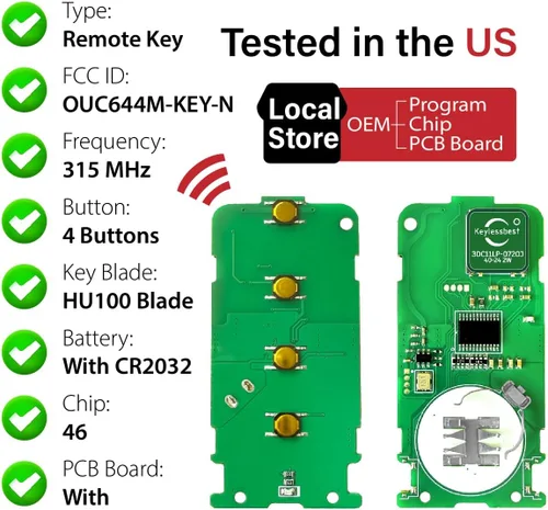 Miniatura 4 de Reemplazo para Mitsubishi Lancer Outlander Sport Mirage 2008-2020 Llavero de Control Remoto OUC644M-KEY-N 4 Botones 315MHz