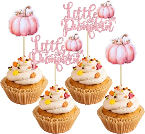 Miniatura 13 de 24 adornos de calabaza para cupcakes con purpurina para otoño, hojas, flores, calabaza, cupcakes, decoración de pasteles para Halloween, decoración