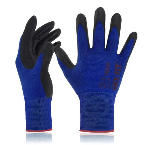 Miniatura 14 de DEX FIT FN330 - Guantes de trabajo de nitrilo, ajuste elástico 3D, agarre potente, táctil inteligente, recubierto de espuma resistente, fino