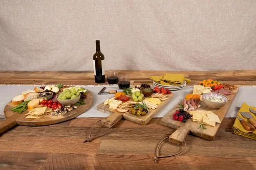 Miniatura 14 de TOSCANA - una marca Picnic Time - Tabla rectangular de charcutería Ravi, plato de madera para servir, tabla de queso, (madera de mango)