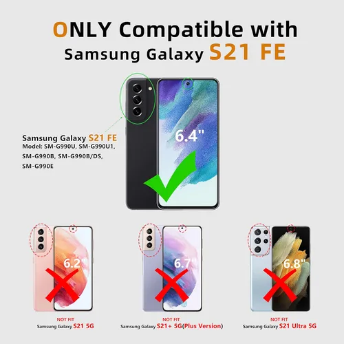 Miniatura 2 de Funda protectora para Samsung Galaxy S21-FE: Cubierta de protección completa a prueba de caídas de grado militar de doble capa con soporte Carcasa