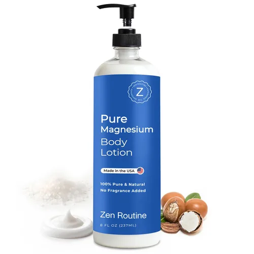 Miniatura 10 de Zen Routine Spray de aceite de magnesio puro + loción corporal con manteca de karité, cloruro de magnesio tópico para calambres en las piernas