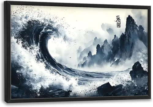Miniatura 71 de Cuadros Grandes Enmarcados Arte de Pared para Sala de Estar, Lobos del Bosque Decoración de Pared de Gran Tamaño Lobo Animal Impresión en Lienzo