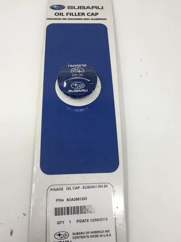 Subaru Tapa de llenado de aceite de motor de aluminio genuino Forester Brz Ascent Impreza Legacy Outback Crosstrek SOA3881280 SOA3881310 Azul 0W-20