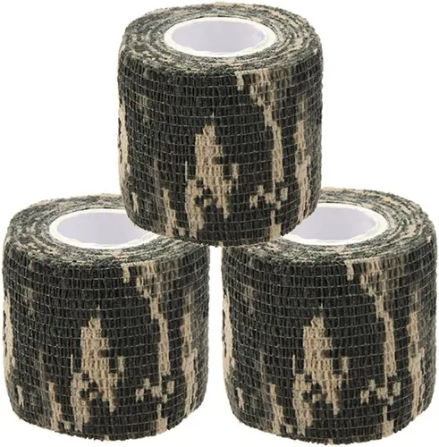 Miniatura 11 de Cinta envolvente autoadhesiva de camuflaje para protección de 5 cm x 4,5 m. Cinta de camuflaje discreta de tela no tejida. Vendaje elástico