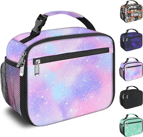 Miniatura 14 de Lonchera para niños y niñas, bolsa de almuerzo aislada duradera, lonchera para niños, bolsa de almuerzo para la escuela, azul oscuro