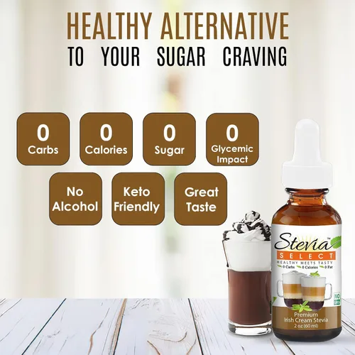 Miniatura 4 de Stevia Drops Irish Cream, Vanilla & Caramel Stevia Select Keto Coffee - Paquete de sabores de stevia sin azúcar (3)