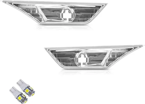 Juego de luces indicadoras de giro de faros laterales delanteros LED ámbar con lente transparente ADIIL Compatible con Honda Civic 10ª generación