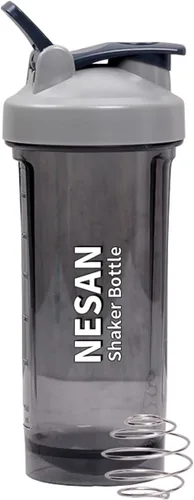 NESAN Bottle Classic - Botella mezcladora perfecta para batidos de proteínas y antes del entrenamiento (32, gris claro)