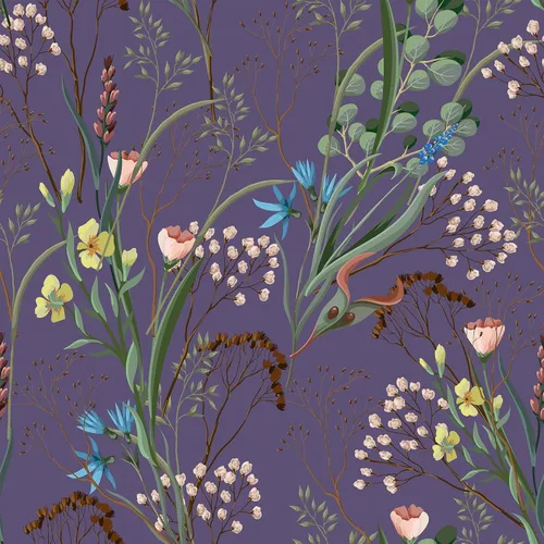 VEELIKE Papel tapiz floral de flores silvestres secas, despegar y pegar para dormitorio, habitación de niñas, 17.7 x 354 pulgadas, autoadhesivo,