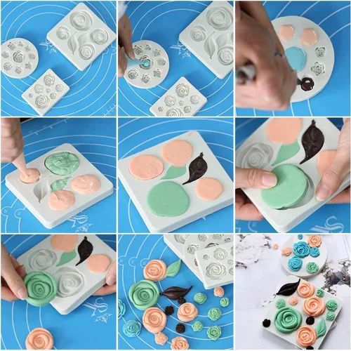 Miniatura 8 de Molde de silicona para hojas de rosa, moldes para fondant, herramientas de decoración de pasteles, herramientas de decoración de tartas, moldes
