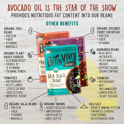 Miniatura 5 de BeanVIVO - Variedad de 3 paquetes (10 onzas cada uno) - Frijoles negros orgánicos Baja, Chile vegano de tres frijoles, chile chipotle de frijoles