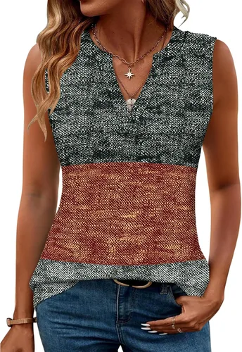 Miniatura 12 de Romanstii Camisas sin mangas para mujer, estilo casual, de verano, cuello en V, blusas elegantes, túnica