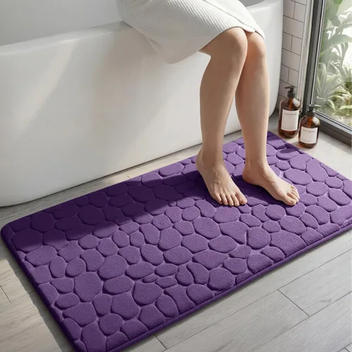 Miniatura 58 de YIHOUSE - Alfombra de espuma viscoelástica para pasillo, alfombras de baño con patrón de adoquín, superabsorbentes, alfombras de baño lavables a
