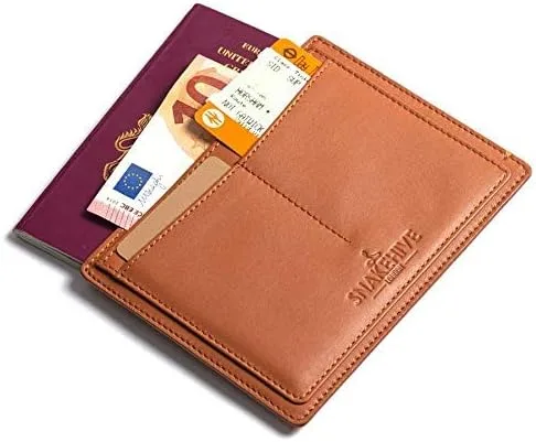 Miniatura 8 de Cartera para pasaporte, cartera de viaje, organizador de documentos de viaje, titular de boletos, tarjetero, Beige Bronceado, Moderno