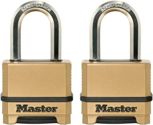 Master Lock Cerradura de Combinación Dorada para Exteriores, Candado Resistente de Servicio Pesado Resistente a la Intemperie, Cerradura de