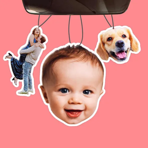 Miniatura 13 de FIMILOVE Ambientador de Aire Personalizado para Coche con Cara y Cuerpo de Dibujos Animados, Regalo Personalizado para el Día de San Valentín