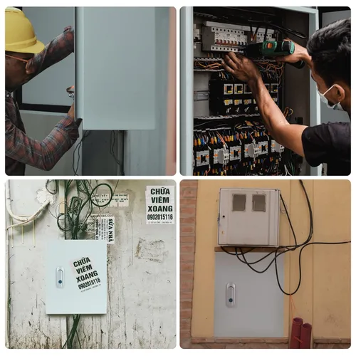 Miniatura 6 de Caja de conexiones eléctricas de acero, Caja de caja eléctrica para interiores y exteriores, Caja de metal resistente al agua y al polvo, Montada
