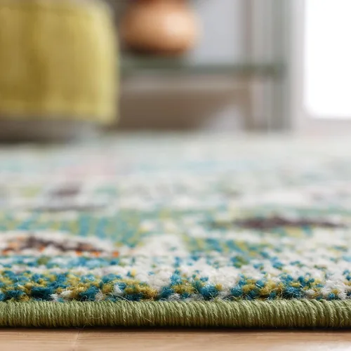 Miniatura 4 de SAFAVIEH Madison Collection - Alfombra de pasillo de 2 pies 2 pulgadas x 6 pies, color verde y beige, diseño bohemio de diamante, no desprende