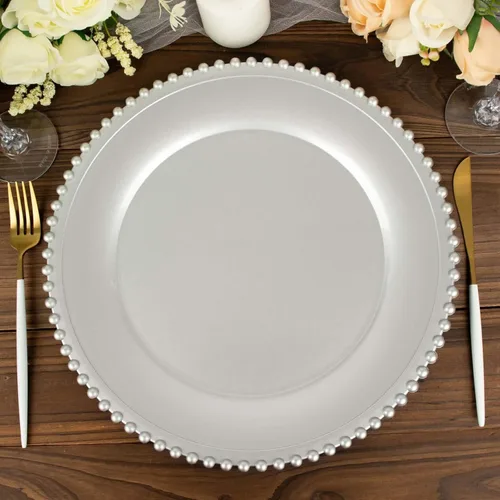 Miniatura 42 de Efavormart - Paquete de 10 platos de postre de plástico transparente rubor con borde de cuentas, platos redondos desechables para ensalada, 8