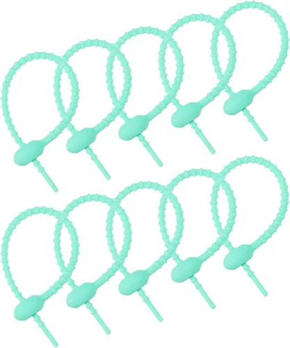 Miniatura 12 de MECCANIXITY Paquete de 12 bridas de silicona reutilizables de 6 pulgadas para el hogar, oficina, cocina, organizador de bolsas de alimentos, gestión