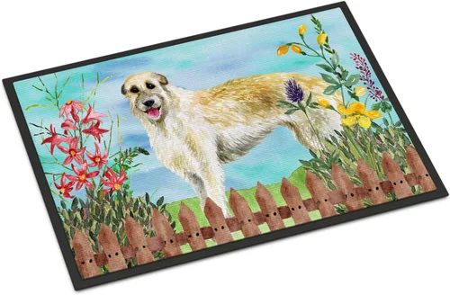 Miniatura 55 de Caroline's Treasures CK1311MAT Cavalier Spaniel Poinsettas - Felpudo de 18 x 27 pulgadas, tapete para puerta delantera, interior y exterior