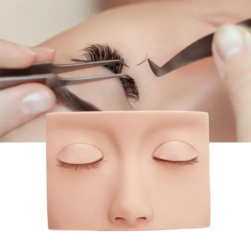 Miniatura 5 de Cabeza de maniquí de pestañas, cabeza de maniquí de pestañas de repuesto de silicona extraíble, extensión de pestañas, práctica de entrenamiento
