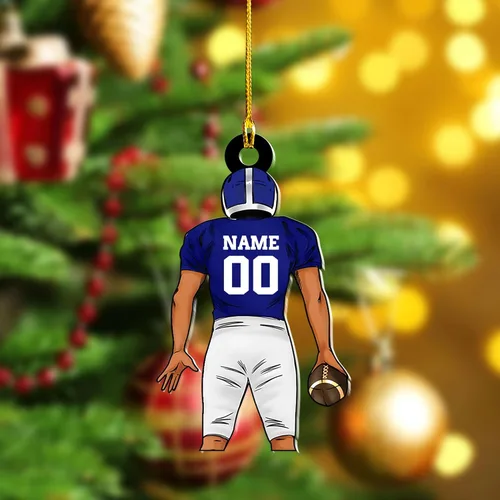 Miniatura 7 de Adornos de fútbol de Navidad personalizados, adornos de fútbol 2025 para árbol de Navidad, decoraciones navideñas acrílicas, adorno de jugador