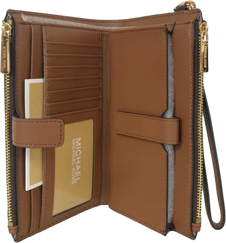 Miniatura 3 de Michael Kors - Cartera de viaje con doble cremallera de PVC marrón