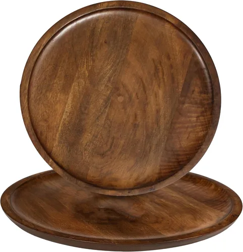 Miniatura 12 de Plato de servir, plato de madera de mango, platos únicos de madera de mango, platos hechos a mano de primera calidad, elegantes platos de servir