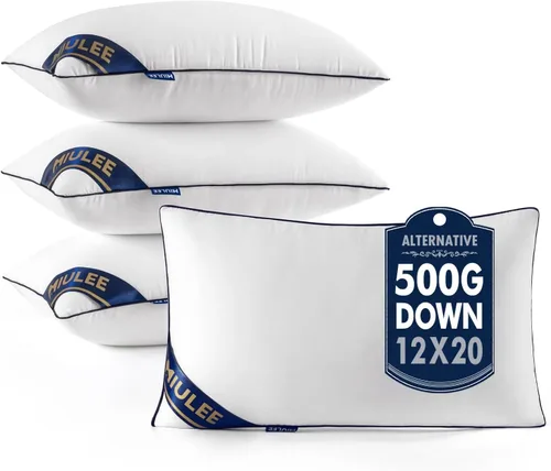 Miniatura 9 de MIULEE - Inserto de almohada de 14 x 36 pulgadas, almohada decorativa lumbar rellena de alternativa a plumón, inserto de relleno de almohada premium