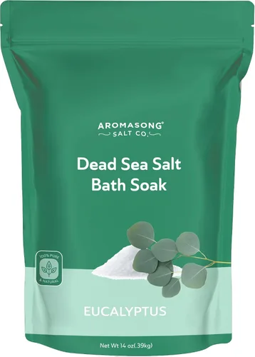 Miniatura 9 de Aromasong Sal del Mar Muerto para remojar con aceite esencial de lavanda natural, 14 onzas, sal de baño de spa, grano fino, 7 usos por paquete