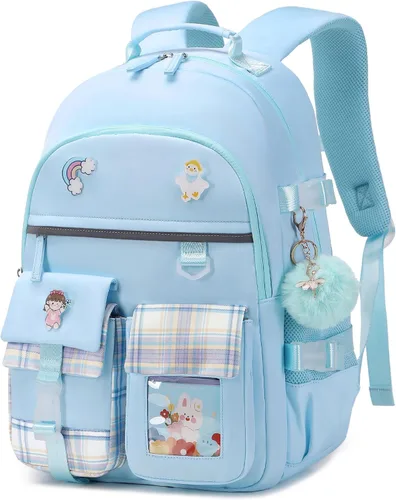 Mochila para Niñas de 15.6 Pulgadas para Laptop, Bolsa Escolar para Niños de Primaria y Universidad, Mochilas y Bolsas de Libros para Niñas, Azul
