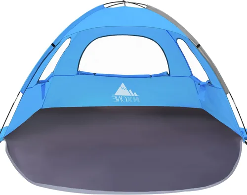 Miniatura 10 de NXONE Tienda de campaña de playa con protección UV UPF 50+, ligero y fácil de instalar, toldo de playa portátil para la familia, gran espacio