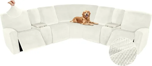 Miniatura 239 de Arfntevss Fundas de sofá seccional reclinable de terciopelo, Funda de sofá seccional de esquina para sofá reclinable, Funda elástica suave