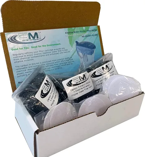 AMI - Recambios de jarra de agua alcalina para agua pura y filtrada de alto pH, filtros de repuesto para jarra HD-55AWP, paquete de 3
