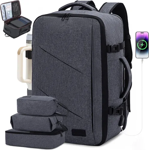 Miniatura 11 de LOVEVOOK Peersonal - Mochila de viaje extra grande de 40 L, bolsa de artículos Peersonal aprobada por vuelo, resistente al agua, mochila de 17 Azul