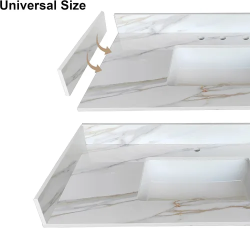 Miniatura 2 de Belly - Salpicadura lateral dorada para tocador de baño, solo accesorio a juego