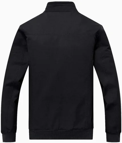Miniatura 4 de Crysully - Chaqueta cortavientos para hombre, estilo informal y cuello militar, para primavera-otoño