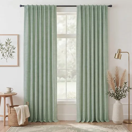 Miniatura 16 de RYB HOME Cortinas cortas opacas 100% marrones, 45 pulgadas de largo, 52 pulgadas de ancho, bloqueo de luz y aislamiento térmico para cocina