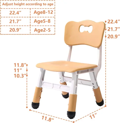 Miniatura 2 de WHY TOYS Sillas Ajustables para Niños de Interior con 3 Niveles de Ajuste Adecuadas para Niños de 2 a 6 Años. Capacidad Máxima de Carga 220 LBS