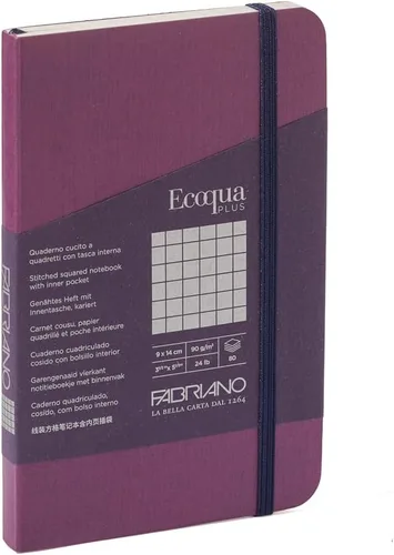 Miniatura 26 de Fabriano Ecoqua Plus - Cuaderno encuadernado con puntadas, 3.5 x 5.5 pulgadas, punteado, negro