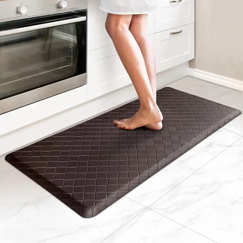 Miniatura 38 de HappyTrends Alfombras antifatiga para cocina, 4/5 pulgadas de grosor, antideslizantes, impermeables, ergonómicas, cómodas para cocina, suelo, hogar