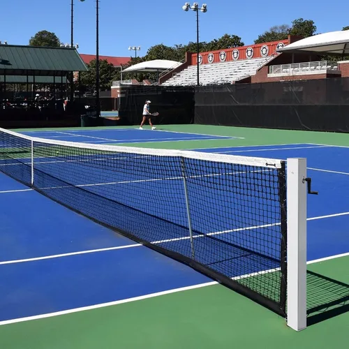 Miniatura 7 de In Ground Tennis Net Set, 4” Square Aluminum Posts & Heavy Duty Double-Layer Tennis Net, Unique Built-in Winder Design, Sturdy and Durable, Follows