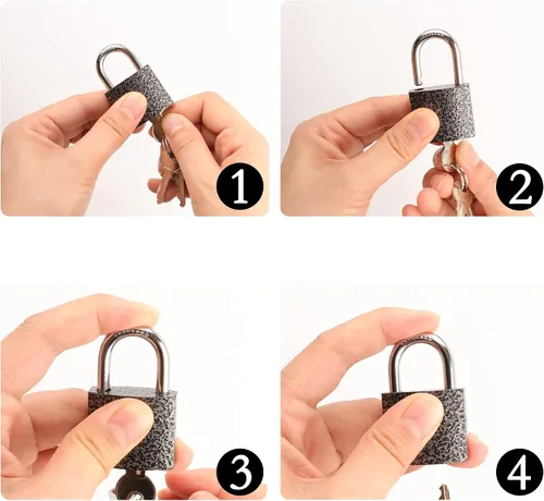 Miniatura 6 de XFJSAK 2 Pack pequeño candado con 3 llaves (llave similar), cerradura de casillero 30mm, cerradura con llave para cobertizos, unidad
