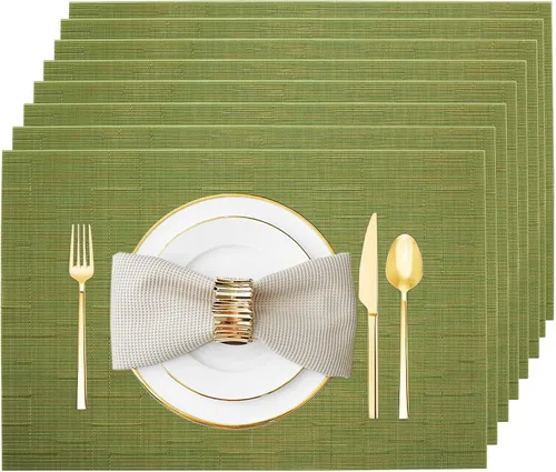 Miniatura 32 de Juego de 12 manteles individuales lavables y limpiables para mesa de comedor, cocina, interior y exterior, manteles individuales resistentes al
